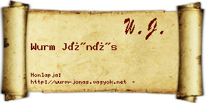 Wurm Jónás névjegykártya